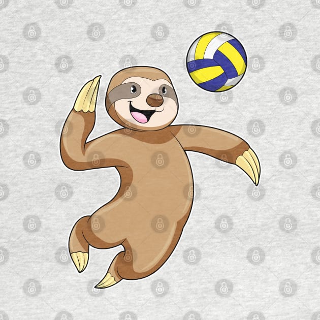 Sloth as Volleyball player with Volleyball by Markus Schnabel